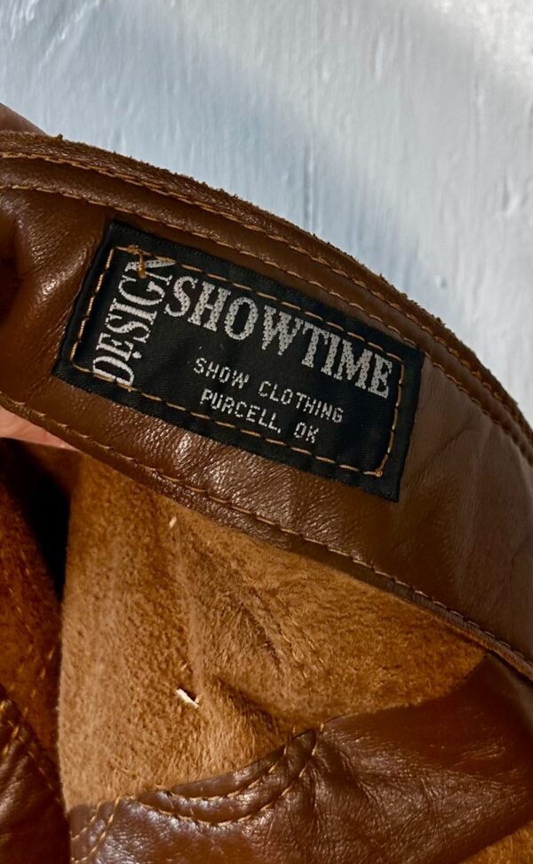 Showtime Design Smooth Leather Brown Show Chaps Sz S? - Image 5