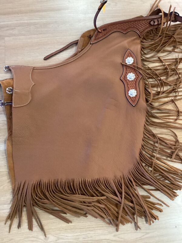 Leather Custom Chinks w/ Conchos Size L/XL Brown