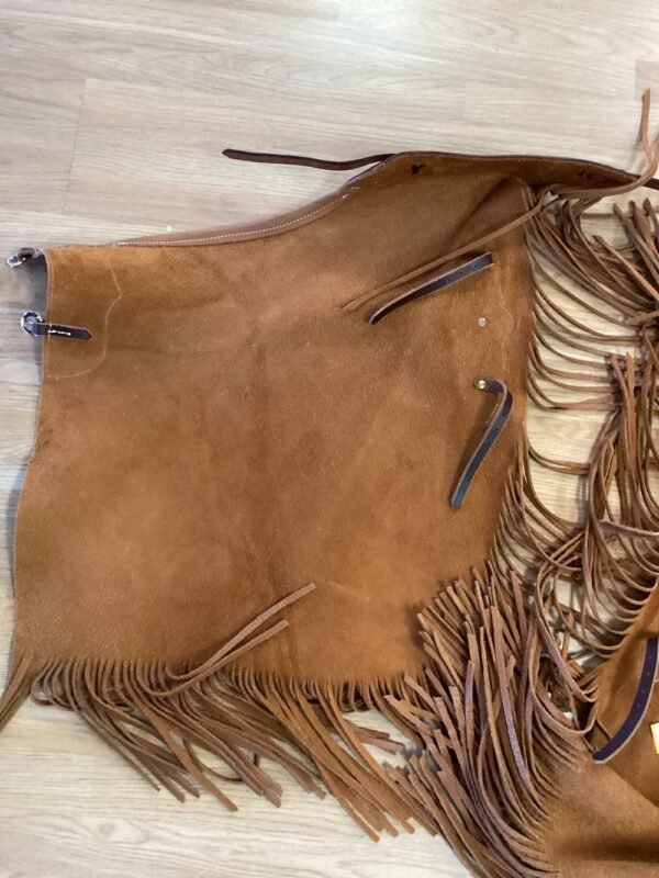 Leather Custom Chinks w/ Conchos Size L/XL Brown - Image 4