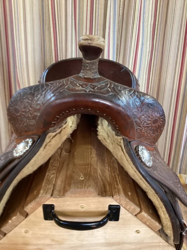 15.5" Brad McClellan AA Saddle with Nettles Stirrups - Med Tree - Image 4