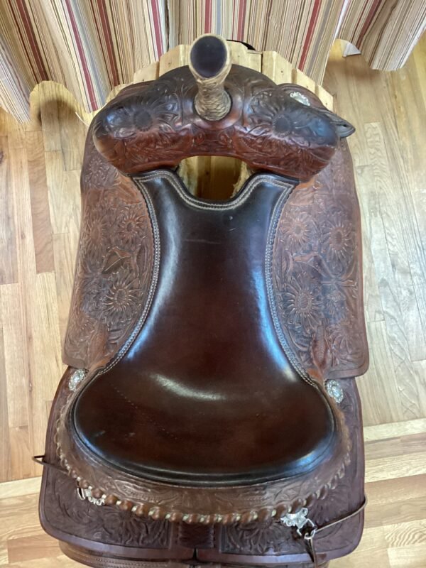 15.5" Brad McClellan AA Saddle with Nettles Stirrups - Med Tree - Image 2