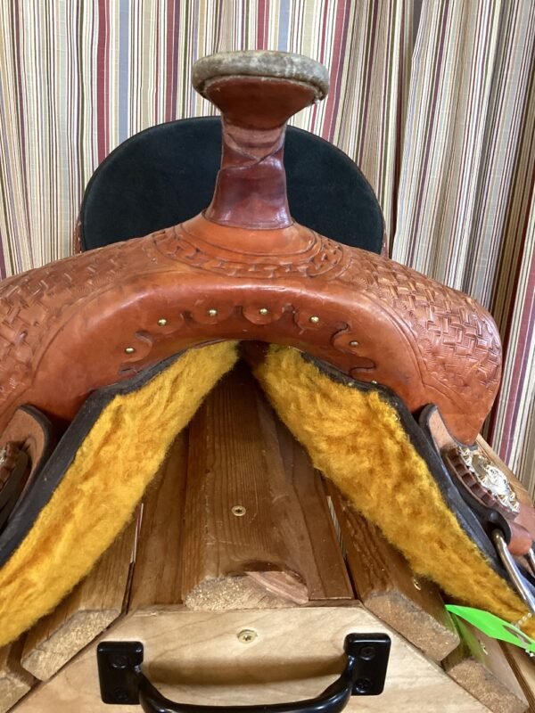 14" Cavalga Barrel Saddle w Fl Cinch - Med/ QHB/6.75" - Image 5