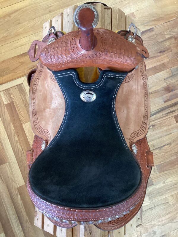 14" Cavalga Barrel Saddle w Fl Cinch - Med/ QHB/6.75" - Image 7