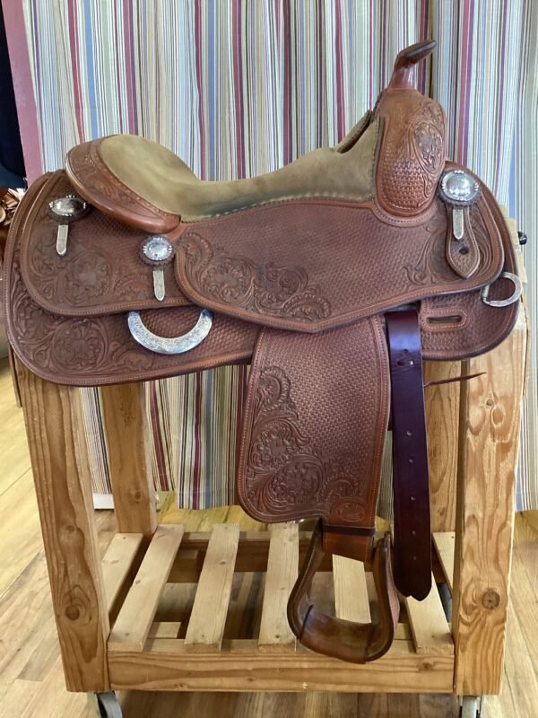 16" Bob's Tanya Jenkins Reining Saddle - Med Tree - Image 5