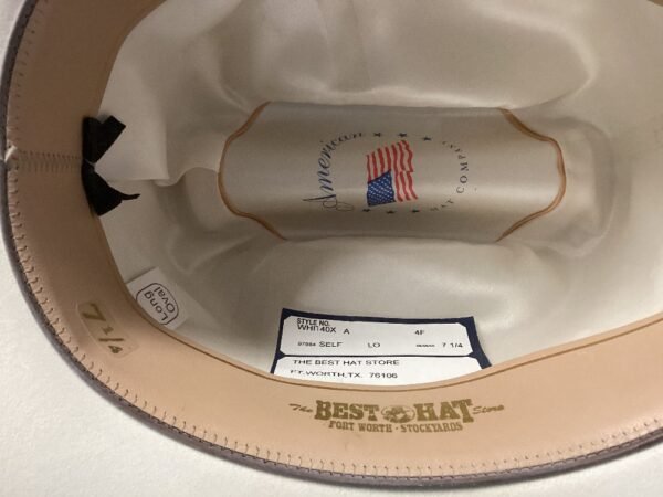 The American White Cowboy Hat Sz - 40X - 7 1/4 L/O - Image 4