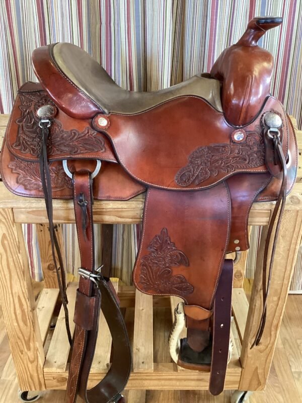 15.5" Ortho Flex Western Saddle w Flank Cinch - Image 4