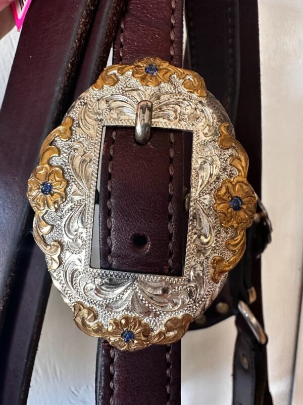 Kathys Show Halter with Blue Crystals and Lead - Image 2
