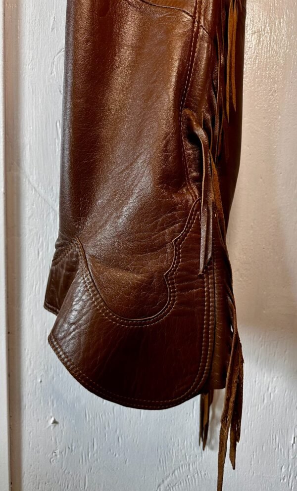 Showtime Design Smooth Leather Brown Show Chaps Sz S? - Image 2