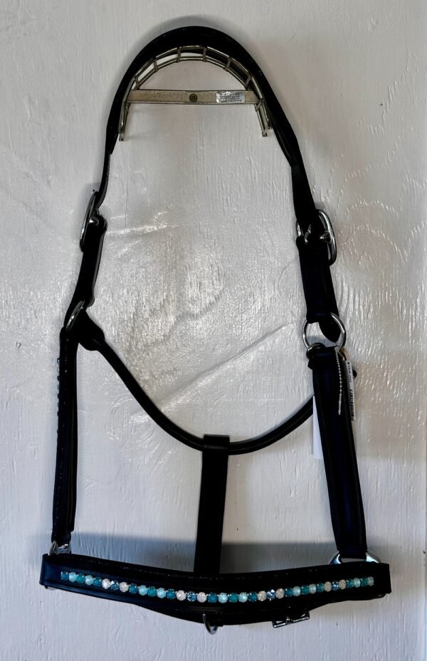 Leather Horse Halter with Crystals