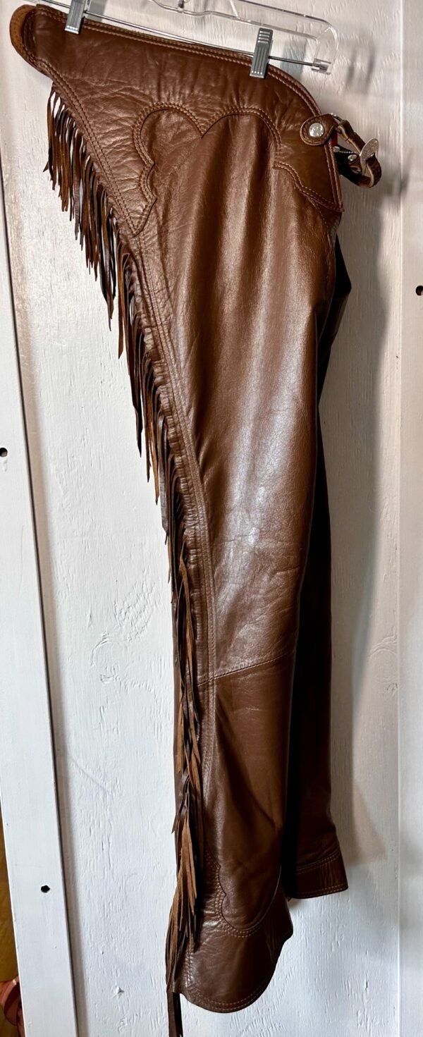 Showtime Design Smooth Leather Brown Show Chaps Sz S? - Image 4