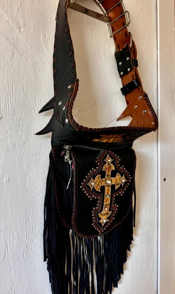 Tribe America Leather Belt Style Purse Size S - Image 3