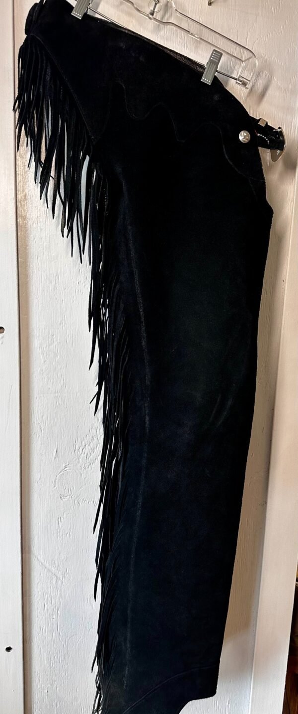 Black Full Grain Show Chaps Sz S/M - Image 3