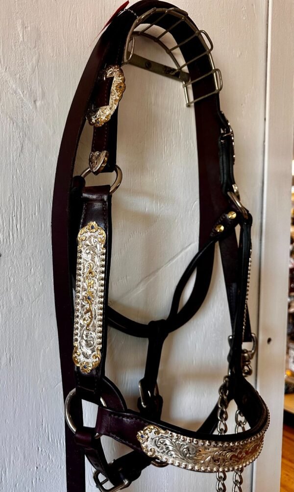 Kathys Show Halter with Blue Crystals and Lead